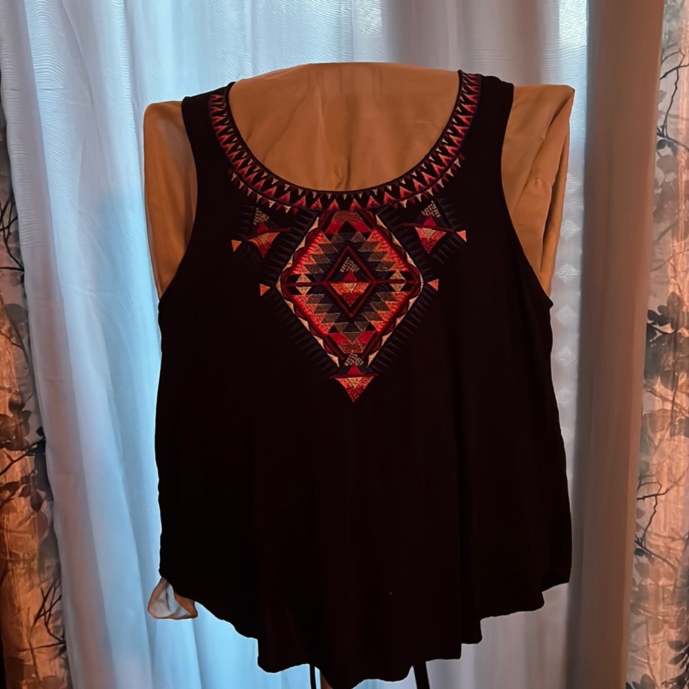 Black embroidered top